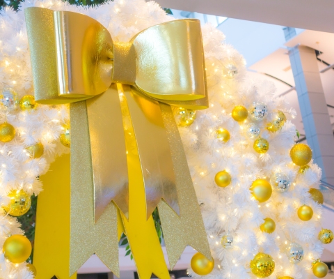 Christmas tree and decorations .